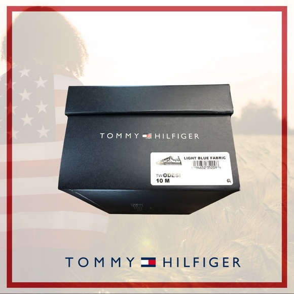 Tommy Hilfiger Light Blue Canvas ODESI Lace Up Shoe 10 - Picture 6 of 9